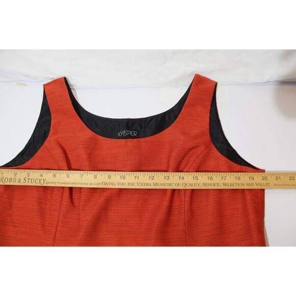 Kasper 2pc Suit Blazer/Jacket Open Front & Tank Top Orange Women's 14 Office - Picture 12 of 16